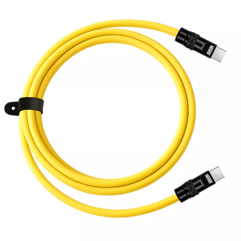 Newell USB-C auf USB-C Kabel 100W, 2m, Silikon, Gelb-Schwarz