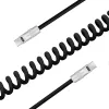 Newell USB-C auf USB-C Kabel 100W 1,5m Silikon Spiralkabel Schwarz