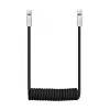 Newell USB-C auf USB-C Kabel 100W 1,5m Silikon Spiralkabel Schwarz