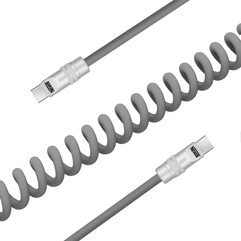Newell USB-C auf USB-C Kabel 100W, 1,5m, Silikon, gewickelt, Grau