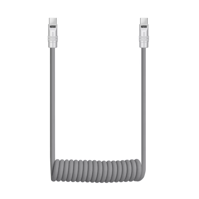 Newell USB-C auf USB-C Kabel 100W, 1,5m, Silikon, gewickelt, Grau