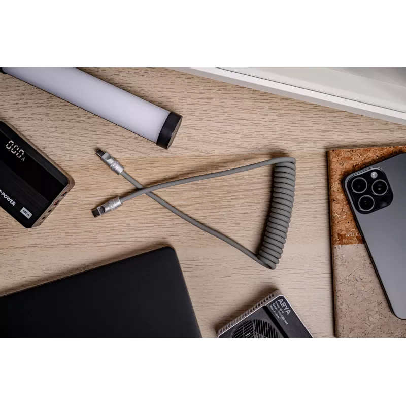 Newell USB-C auf USB-C Kabel 100W, 1,5m, Silikon, gewickelt, Grau