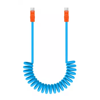 Newell USB-C auf USB-C Kabel 100W 1,5m Silikon gewickelt Blau-Orange
