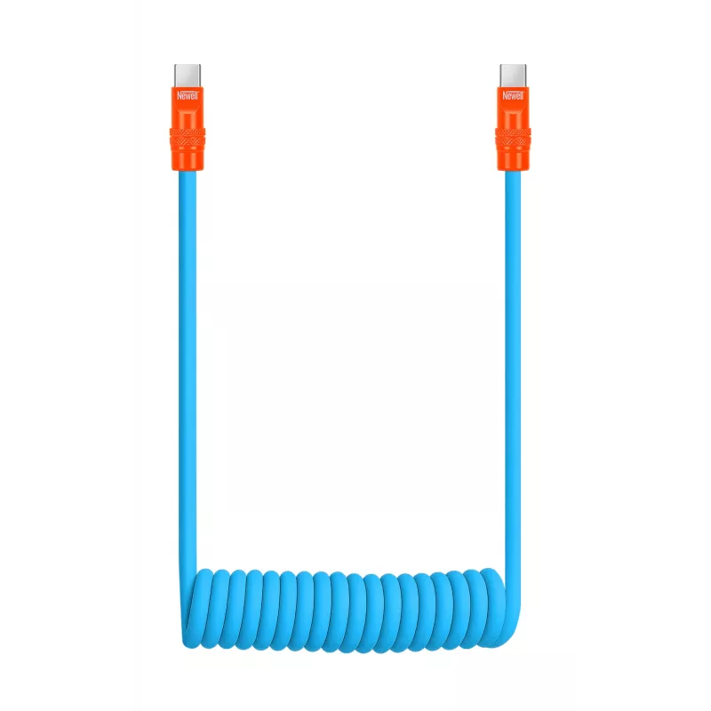 Newell USB-C auf USB-C Kabel 100W 1,5m Silikon gewickelt Blau-Orange