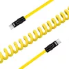 Newell USB-C auf USB-C Kabel 100W, 1,5m, Silikon, gewendelt, Gelb-Schwarz