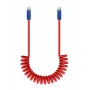 Newell USB-C auf USB-C Kabel 100W 1,5m Silikon Spiralkabel Rot-Marineblau