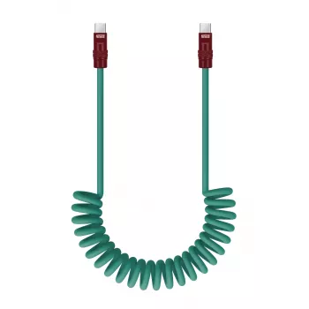 Newell USB-C auf USB-C Kabel 100W, 1,5m, Silikon, gewickelt, Grün-Burgunder