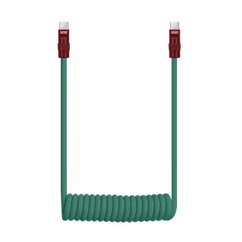 Newell USB-C auf USB-C Kabel 100W, 1,5m, Silikon, gewickelt, Grün-Burgunder