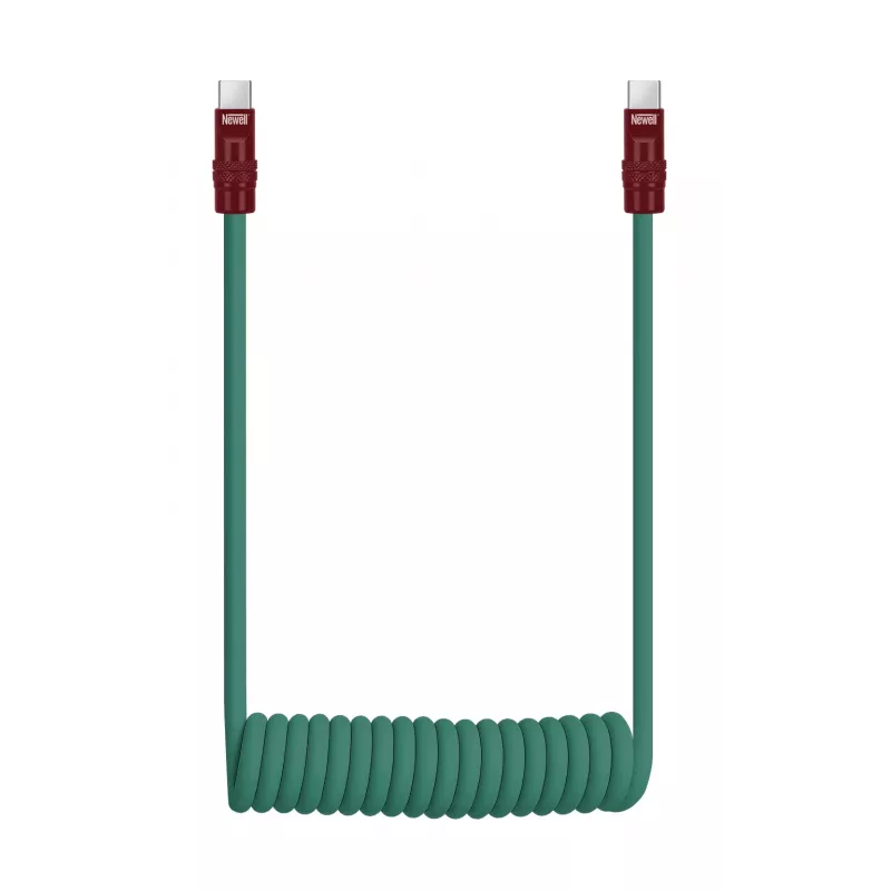 Newell USB-C auf USB-C Kabel 100W, 1,5m, Silikon, gewickelt, Grün-Burgunder