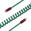 Newell USB-C auf USB-C Kabel 100W, 1,5m, Silikon, gewickelt, Grün-Burgunder
