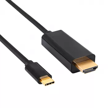 Akyga AK-AV-18 USB-C auf HDMI Kabel, 4K, 1,8 m, Schwarz