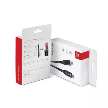 Crong Armor Link USB-C auf USB-C Kabel 100W PD 5A 200cm Schwarz