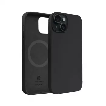 Crong Color Cover Magnetic Case für Apple iPhone 15 Plus mit MagSafe (Schwarz)
