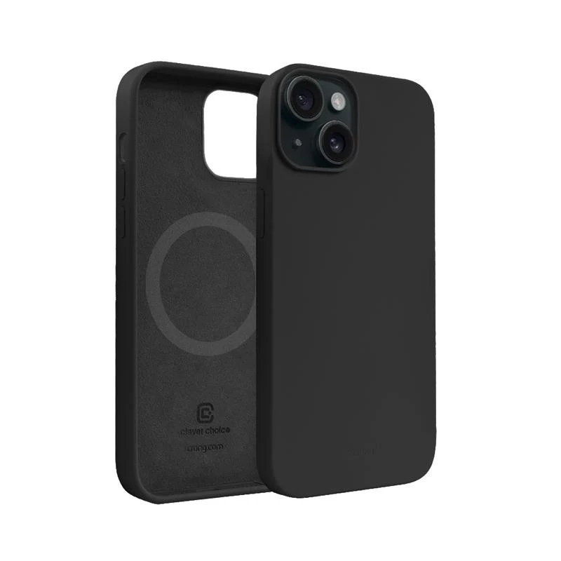 Crong Color Cover Magnetic Case für Apple iPhone 15 Plus mit MagSafe (Schwarz)