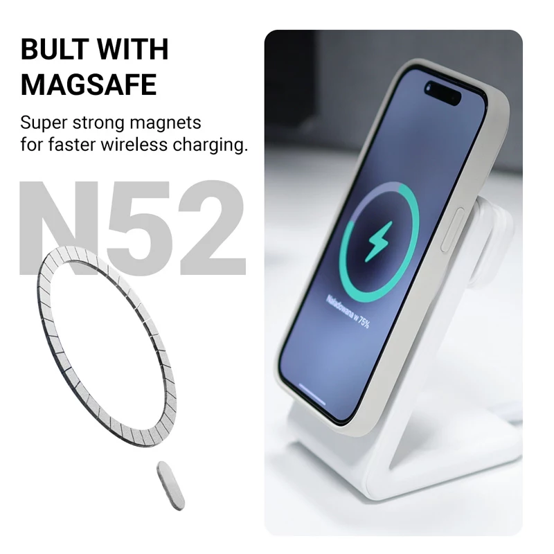 Crong Color Cover Magnetic Case für Apple iPhone 15 Plus mit MagSafe (Schwarz)