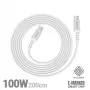 Crong Armor Link USB-C auf USB-C Kabel 100W PD 5A 200cm Weiß