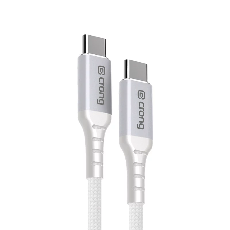 Crong Armor Link USB-C auf USB-C Kabel 100W PD 5A 200cm Weiß