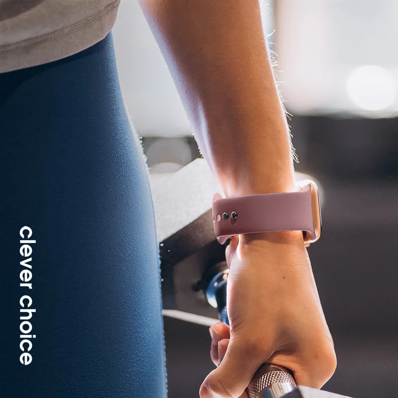 Crong Liquid Silicone Strap für Apple Watch 38/40/41/42 mm - Dusty Pink