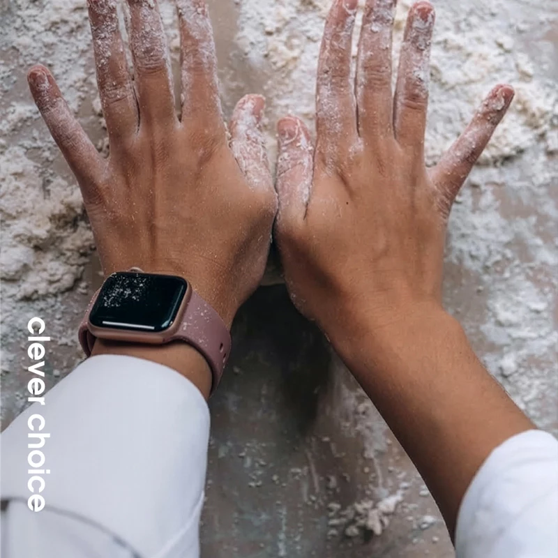 Crong Liquid Silicone Strap für Apple Watch 38/40/41/42 mm - Dusty Pink