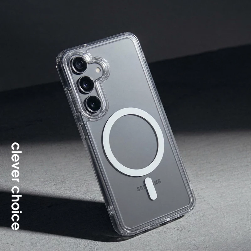 Crong Hybrid Clear Magnetic Case mit MagSafe für Samsung Galaxy S26+ (Transparent)