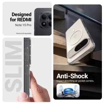 Crong Hybrid Clear Magnetic Case für Xiaomi Redmi Note 15 Pro 5G, Transparent