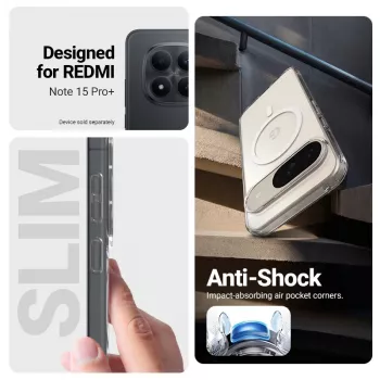 Crong Hybrid Clear Magnetic Case MagSafe für Xiaomi Redmi Note 15 Pro+ 5G (Transparent)