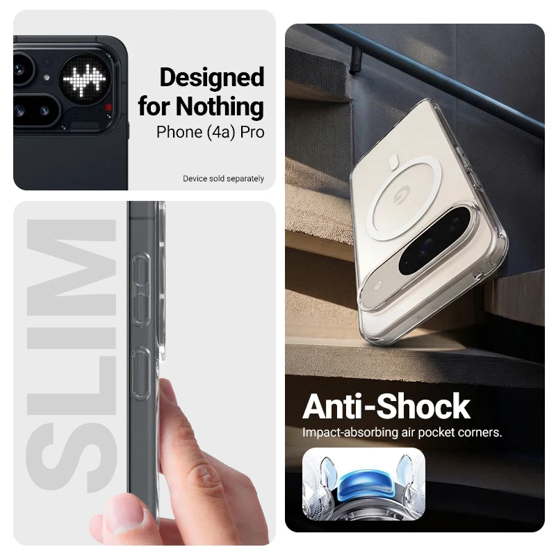 Crong Hybrid Clear Magnetic Case MagSafe für Nothing Phone 4a Pro (Transparent)