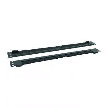 RACKTEL RL-ZASZF 1U Bürsten-Kabeleinführungsblende für 19-Zoll-Rack, Schwarz (RAL 9005)
