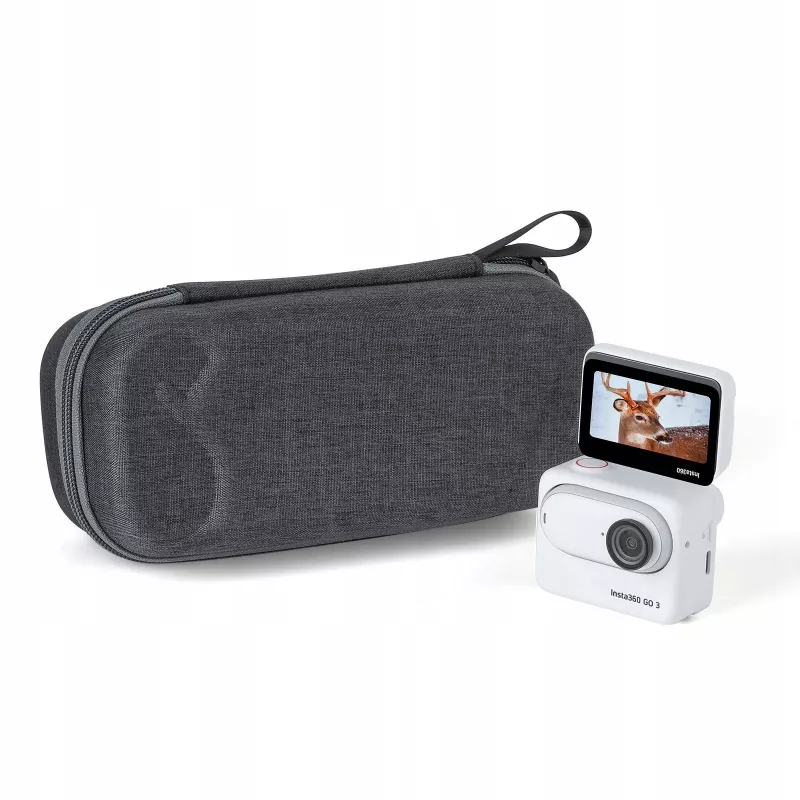 SUNNYLIFE Schutztasche für Insta360 Go 3, Schwarz, Nylon, EVA, stoßfest, staubdicht, spritzwassergeschützt, mit Handschlaufe