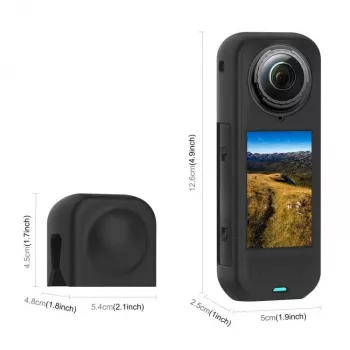 PULUZ PU757B Objektivdeckel und Silikon-Schutzhülle für Insta360 X5