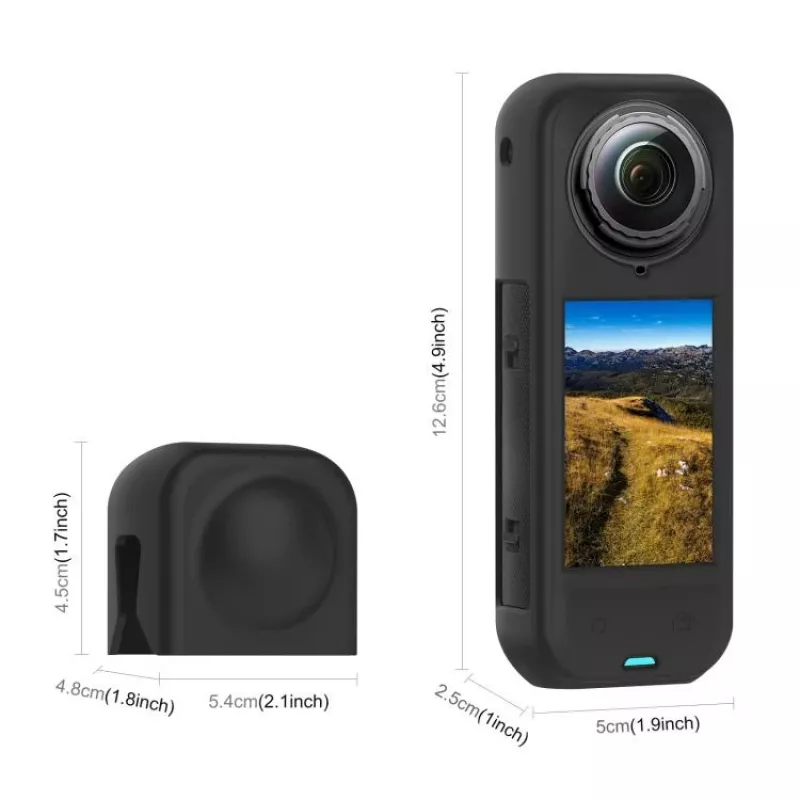 PULUZ PU757B Objektivdeckel und Silikon-Schutzhülle für Insta360 X5