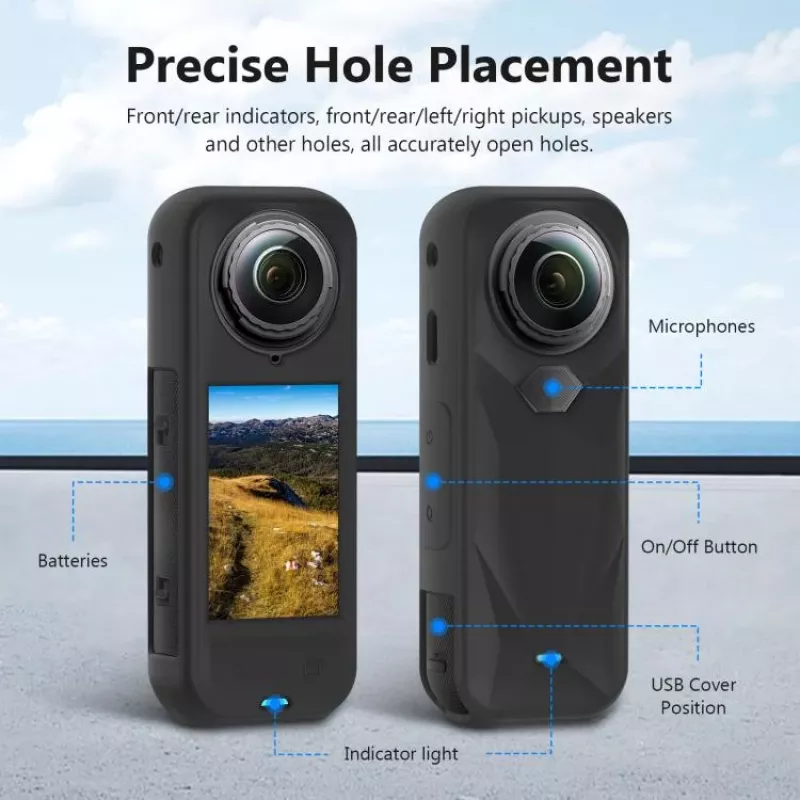 PULUZ PU757B Objektivdeckel und Silikon-Schutzhülle für Insta360 X5