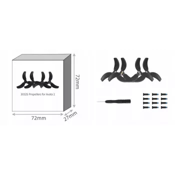 SUNNYLIFE 3032S-2-D Propeller Set 4 Stück für DJI Avata 2 - Schwarz