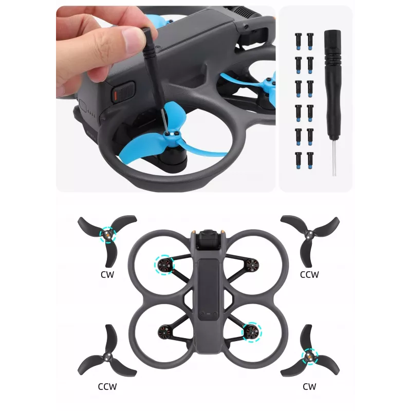 SUNNYLIFE 3032S-2-D Propeller Set 4 Stück für DJI Avata 2 - Schwarz