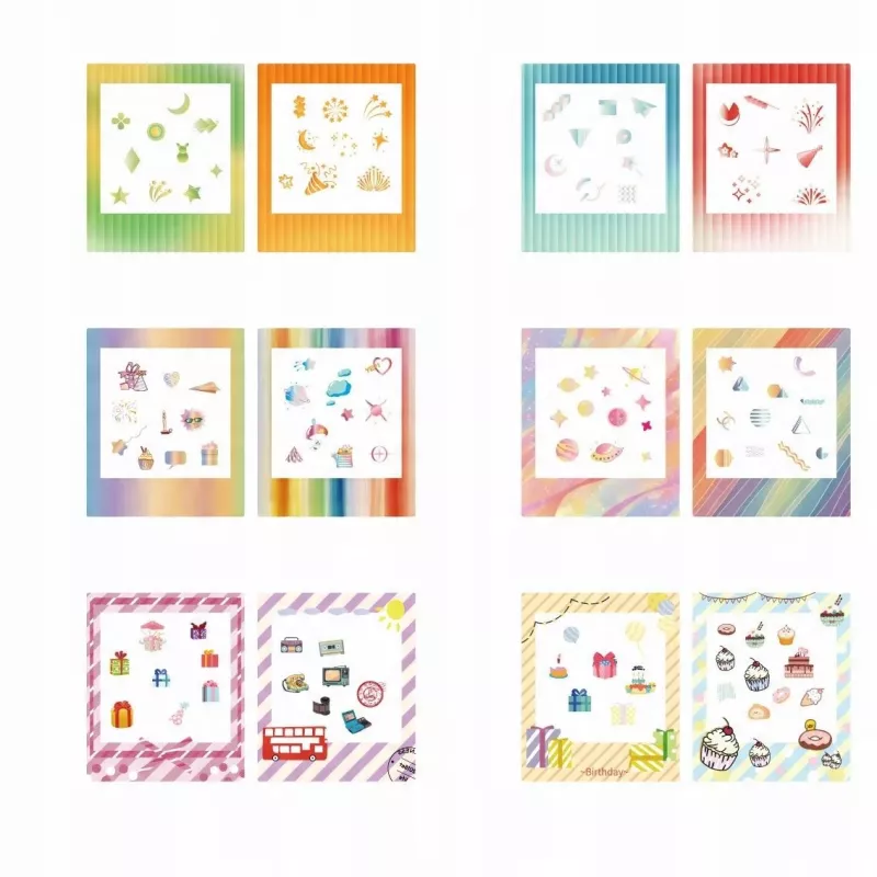 LOVEINSTANT Set mit 12 Aufkleberrahmen für Fuji Instax Square Link SQ1 SQ6 SQ20 SQ40 SQ10