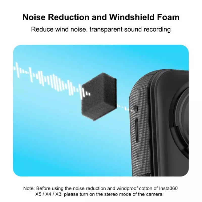 PULUZ 6x Windschutz-Schaumstoffabdeckung für Insta360 X5 / X5 / X4 / X3 / PU775B
