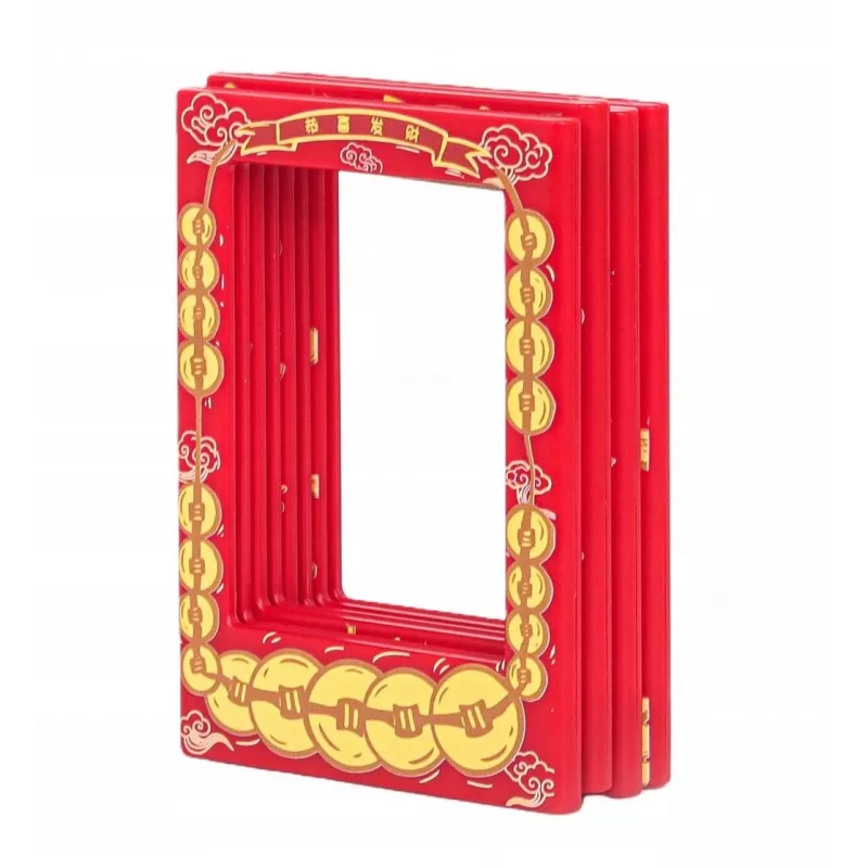 LOVEINSTANT 4x Magnetischer Bilderrahmen für Instax Mini, Rot/Gold