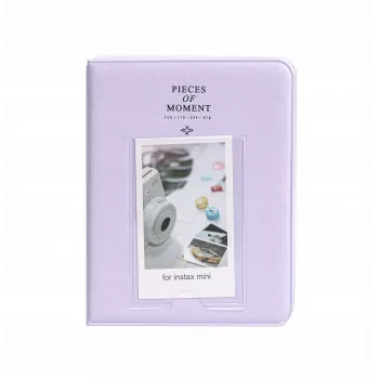 LOVEINSTANT Fotoalbum für 64 Fotos kompatibel mit Fuji Instax Mini 13 12 11 40 41 99 Evo Link / Lila