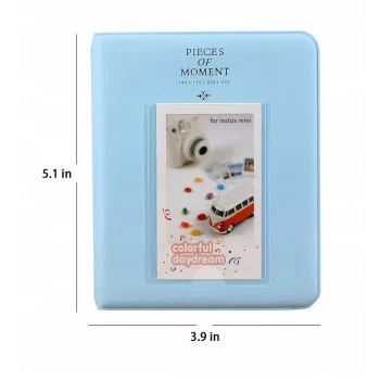 LOVEINSTANT Fotoalbum für 64 Fotos für Fujifilm Instax Mini 13 12 11 40 41 99 Evo Link / Blau