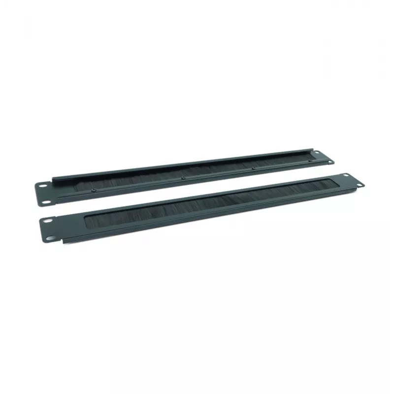 RACKTEL RL-ZASZP 1U Bürsten-Kabeleinführungs-Panel für 19-Zoll-Rack, Schwarz