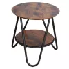 LEAN Runder Couchtisch mit zusätzlichem Ablageboden Industrial Vintage 40x42 cm