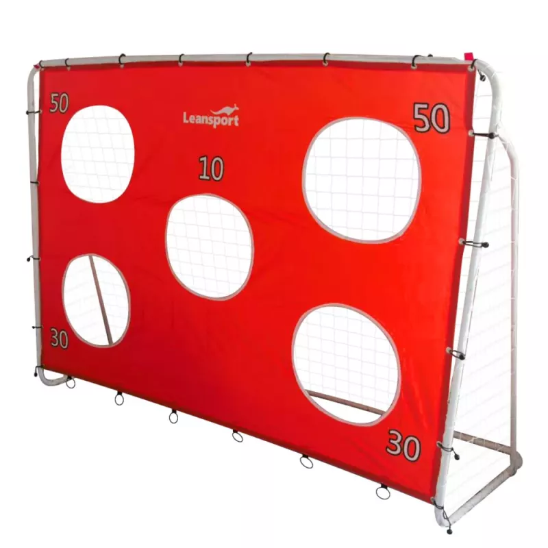 LEAN TOYS Fußball-Trainings-Tor mit Zielmatte Rot 213x152x75cm