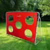 LEAN TOYS Fußball-Trainings-Tor mit Zielmatte Rot 213x152x75cm