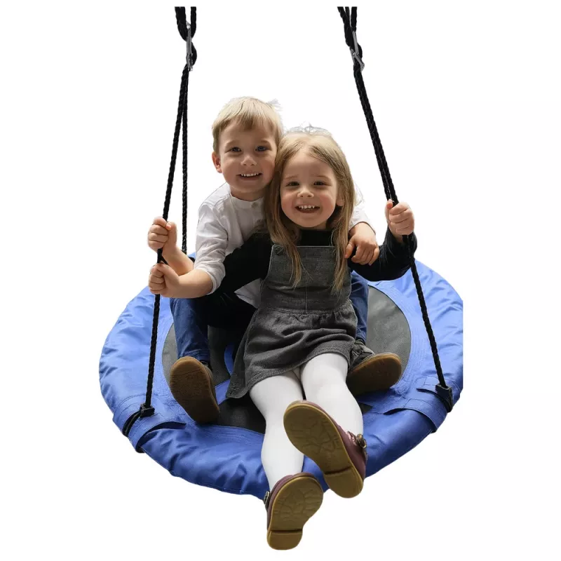 LEAN SPORT Gartenschaukel Storchennest für Kinder Blau 80 cm