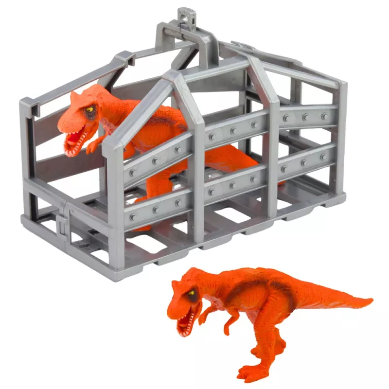 LEAN TOYS Dinosaur Transport Set: Truck, Tow Truck, Helicopter, Lights, Sound