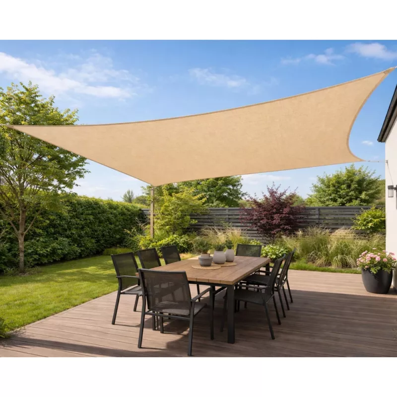 LEAN Rechteckiges Beige Wasserfestes Gartensegel 200x300 cm