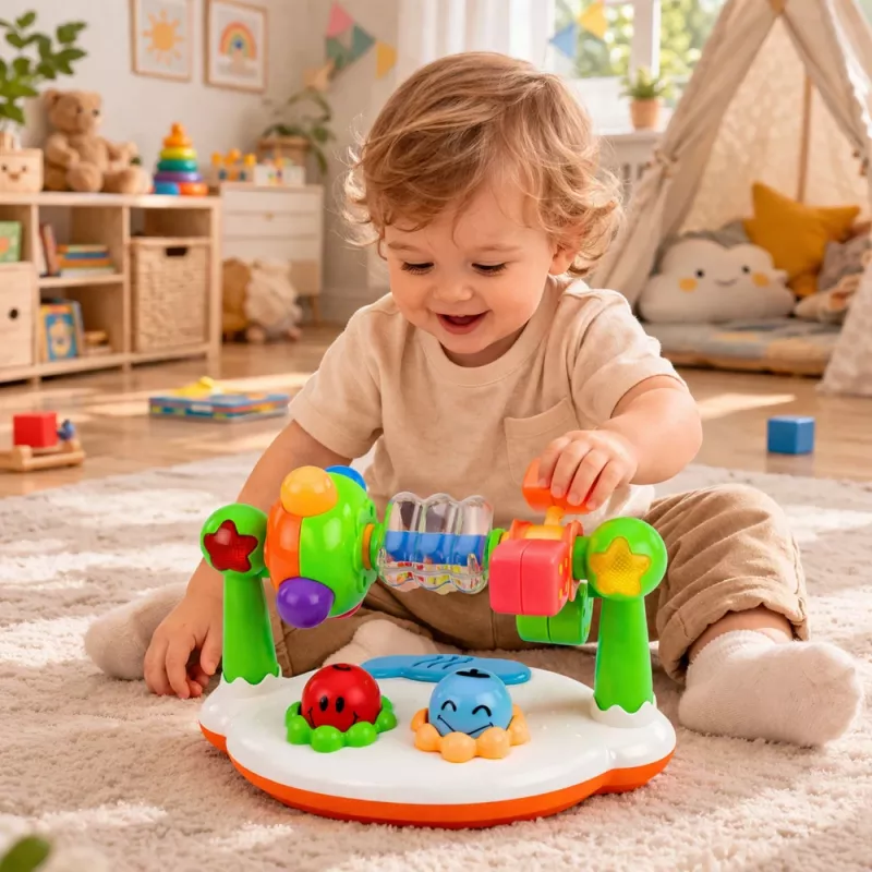 LEAN TOYS Interaktives Musikspielzeug für Kleinkinder Rassel Lichter Geräusche