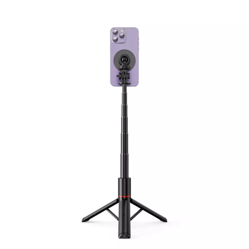 Tech-Protect L06S Selfie Stick Stativ mit LED-Licht und Bluetooth-Fernbedienung, Schwarz