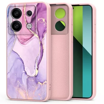 TECH-PROTECT Back Cover für Xiaomi Redmi Note 13 Pro 5G / Poco X6 5G, Marmormuster, Weiß/Grau, Hybrid TPU + PC