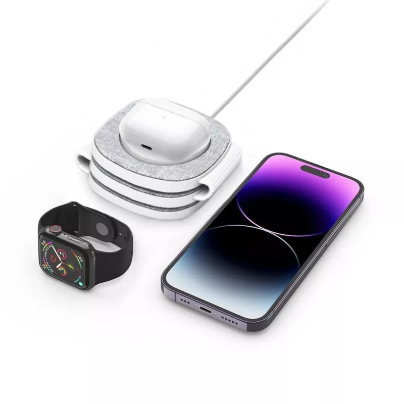 Tech-Protect QI15W-A32 3IN1 MagSafe Wireless Charging Stand Grey
